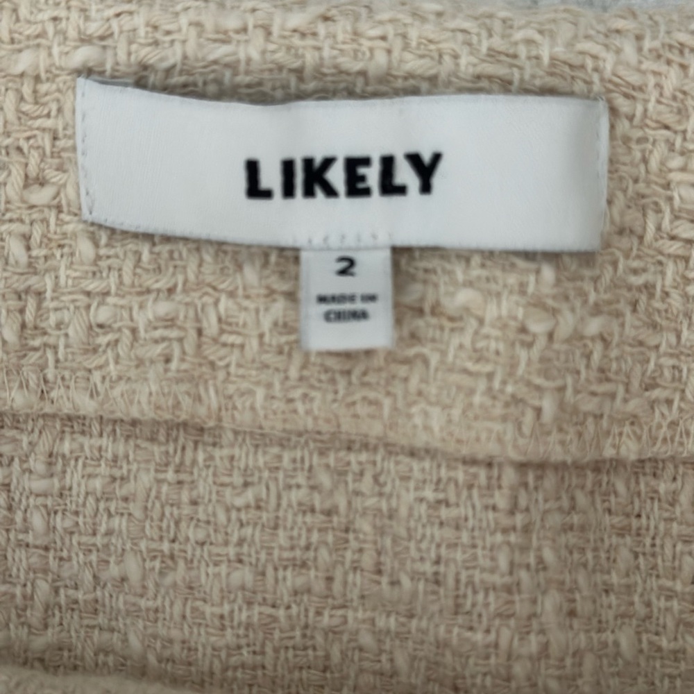 Likely Jules Mini Skirt Faux Wrap Ivory Cream Tweed Skirt - Picture 4 of 6